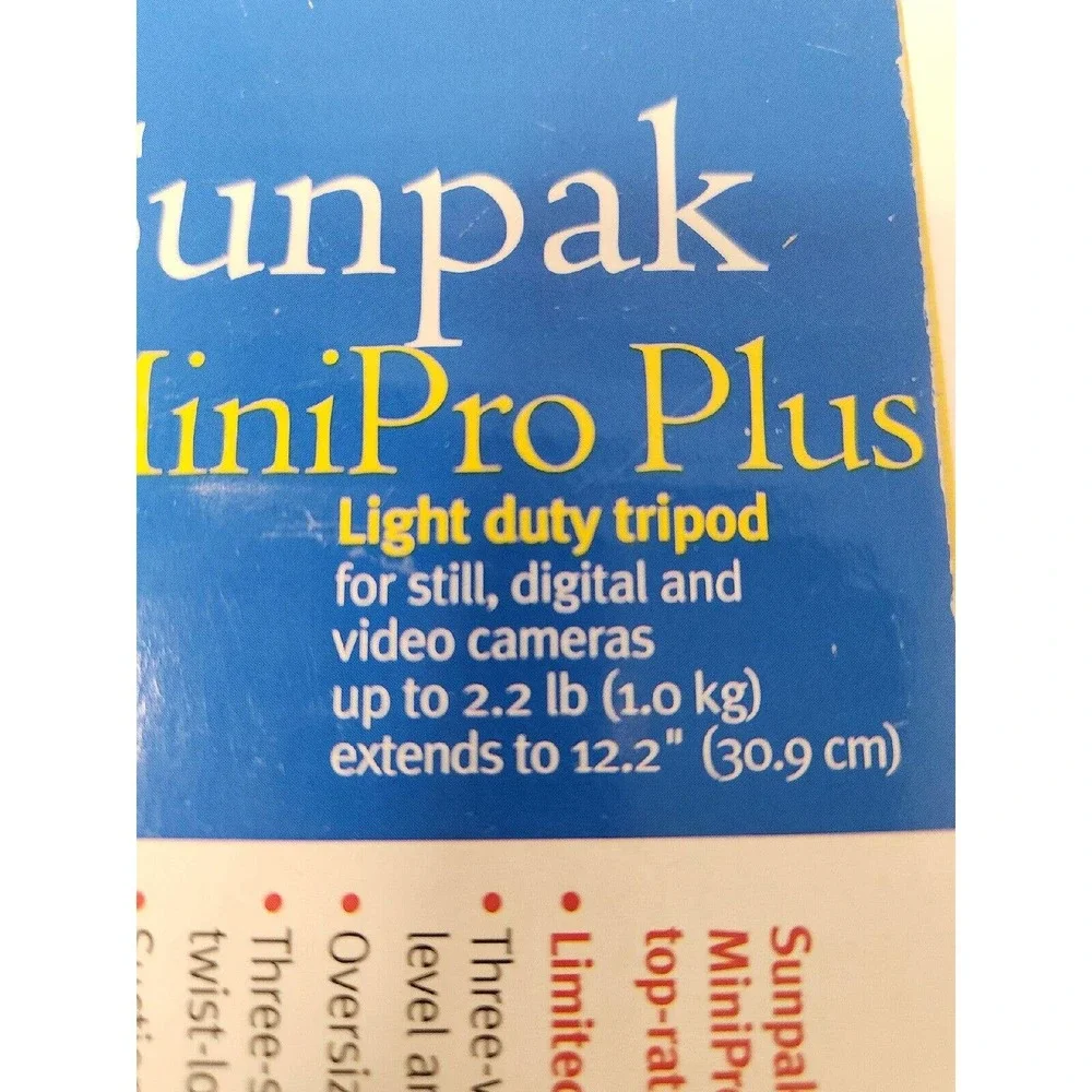 Sunpak Mini Pro Plus Light Duty Tripod. Extends To 12.2